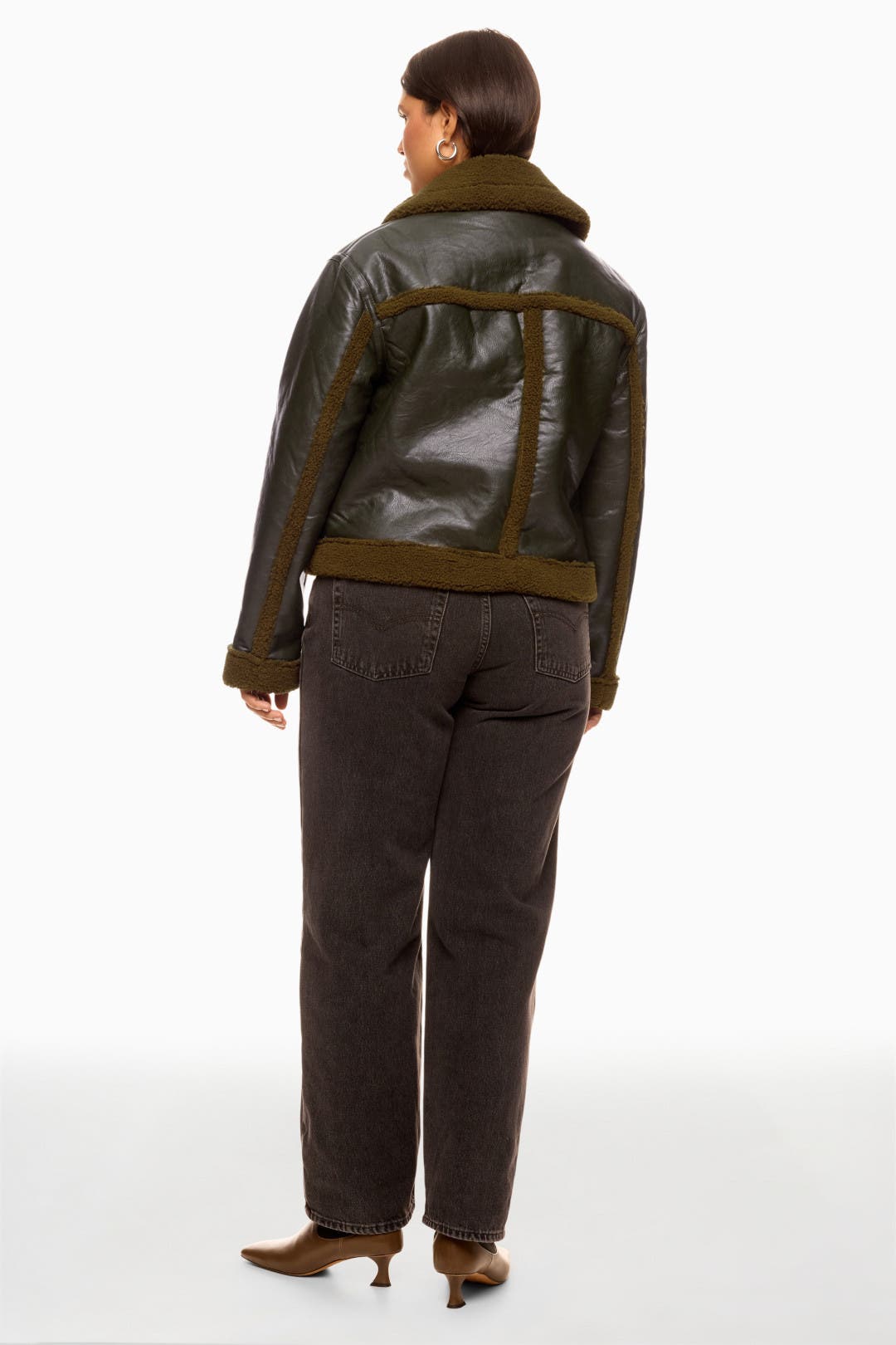 Faux Leather And Sherpa Jacket by Peter Som x RTR | Rent the Runway