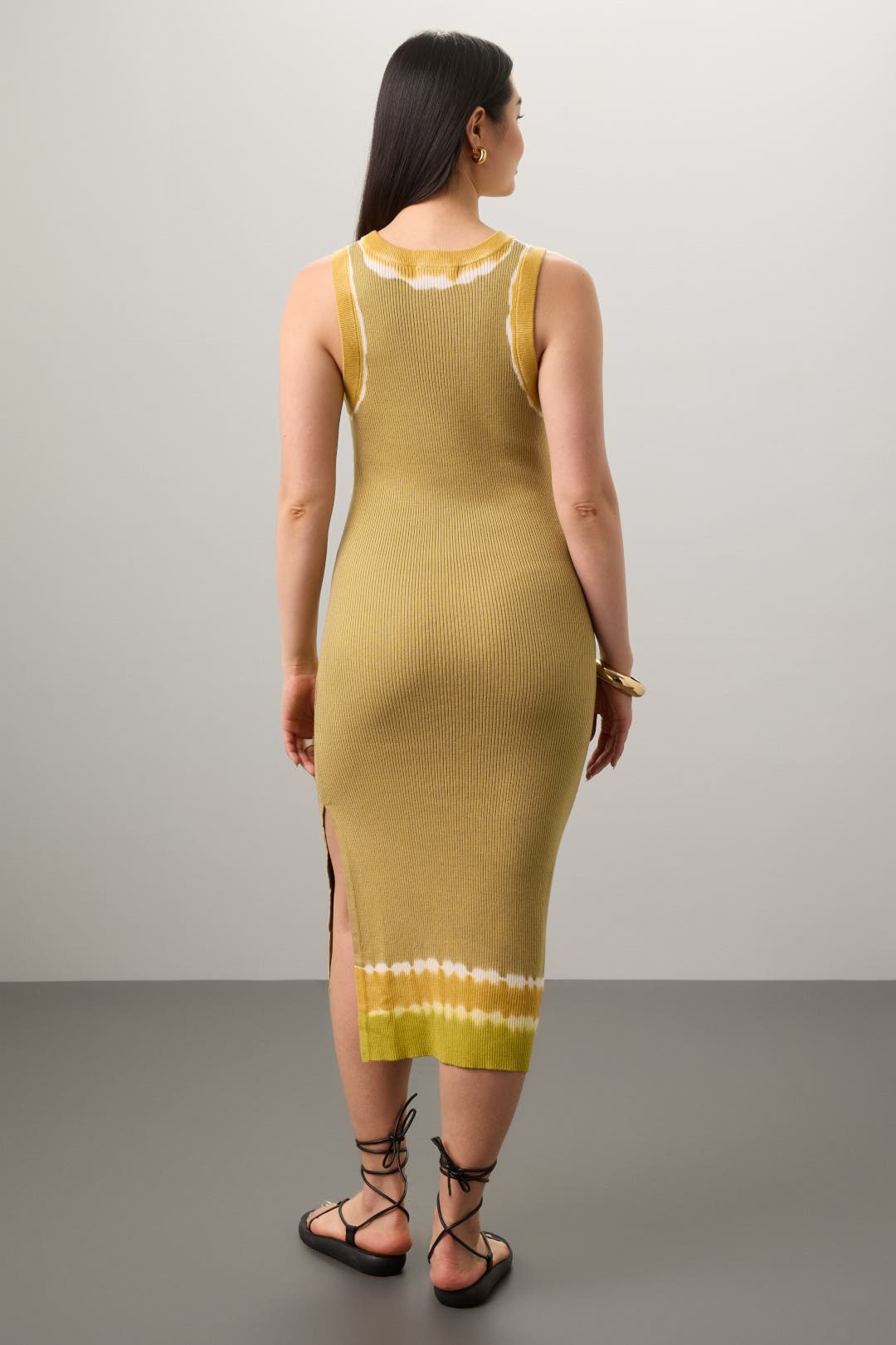 mustard co ord tie dye raffia belted mini dress