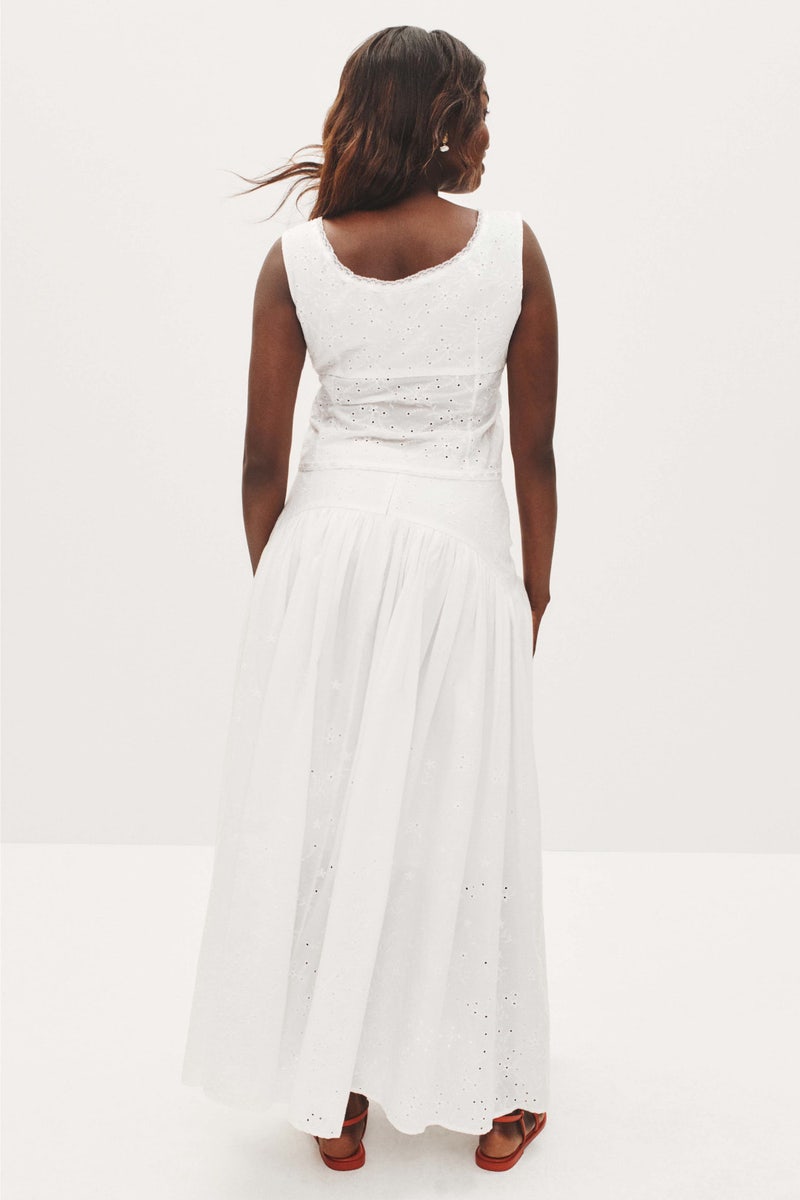 Procida Skirt White Eyelet by Staud - Photo 7