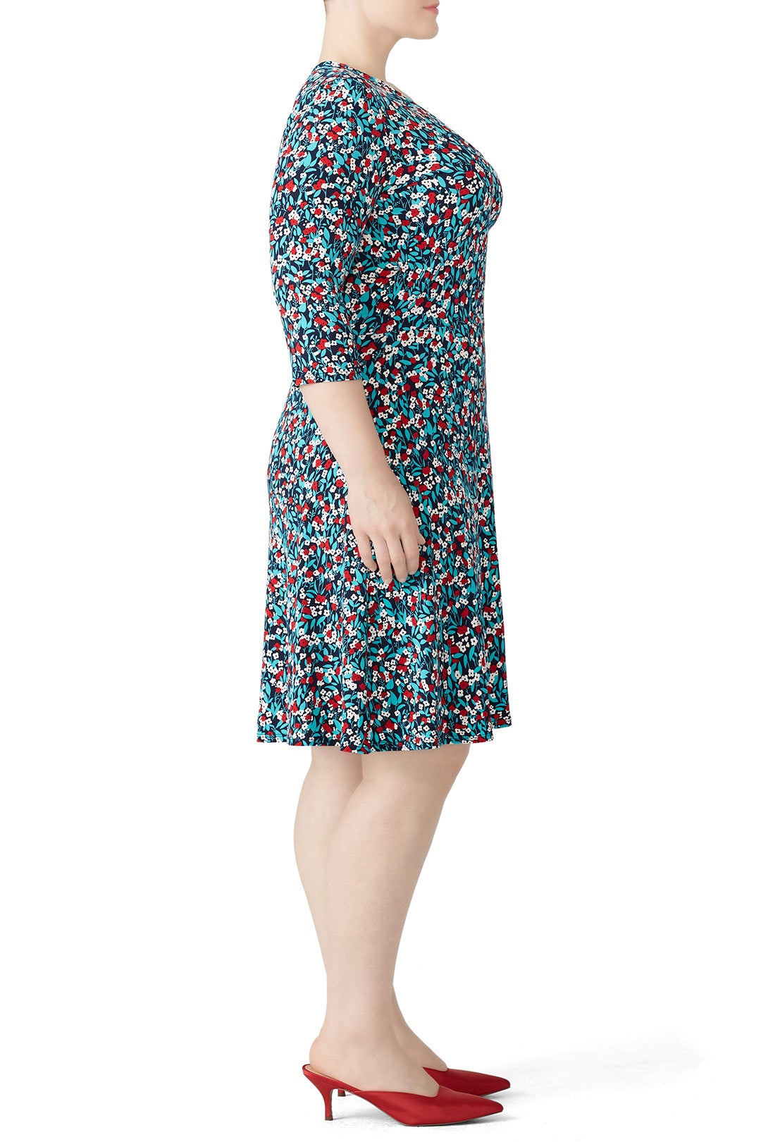 Calico Perfect Faux Wrap Dress by Leota 6