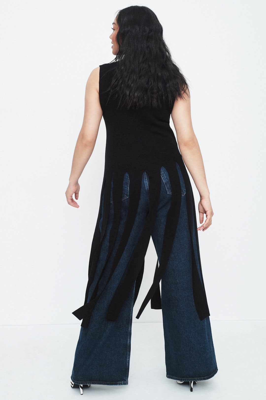 Mock Neck Fringe Sweater by Rosetta Getty x RTR 7