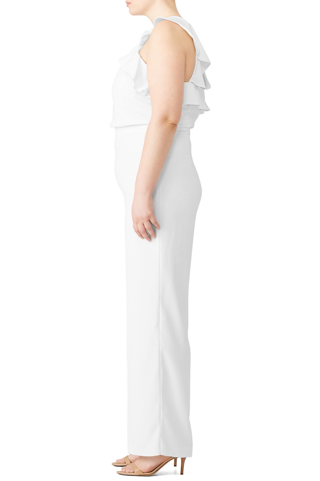 White Ruffle Jumpsuit by ML Monique Lhuillier 6