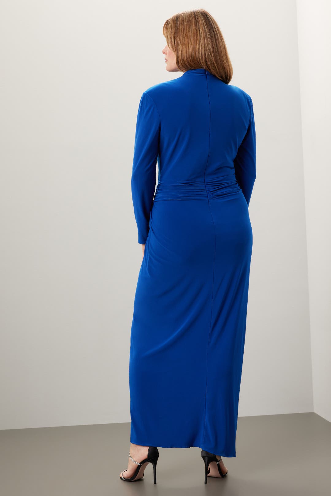 Ruched Long Sleeve Gown by Rene Ruiz Collection | Rent the Runway