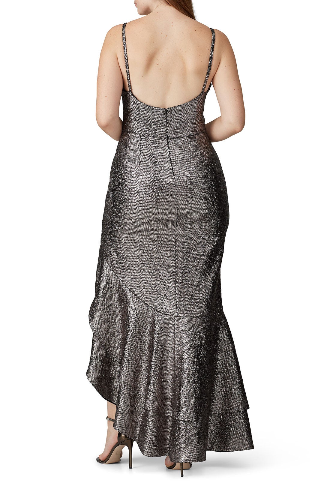 Silver Metallic Malia Gown by Hutch 7