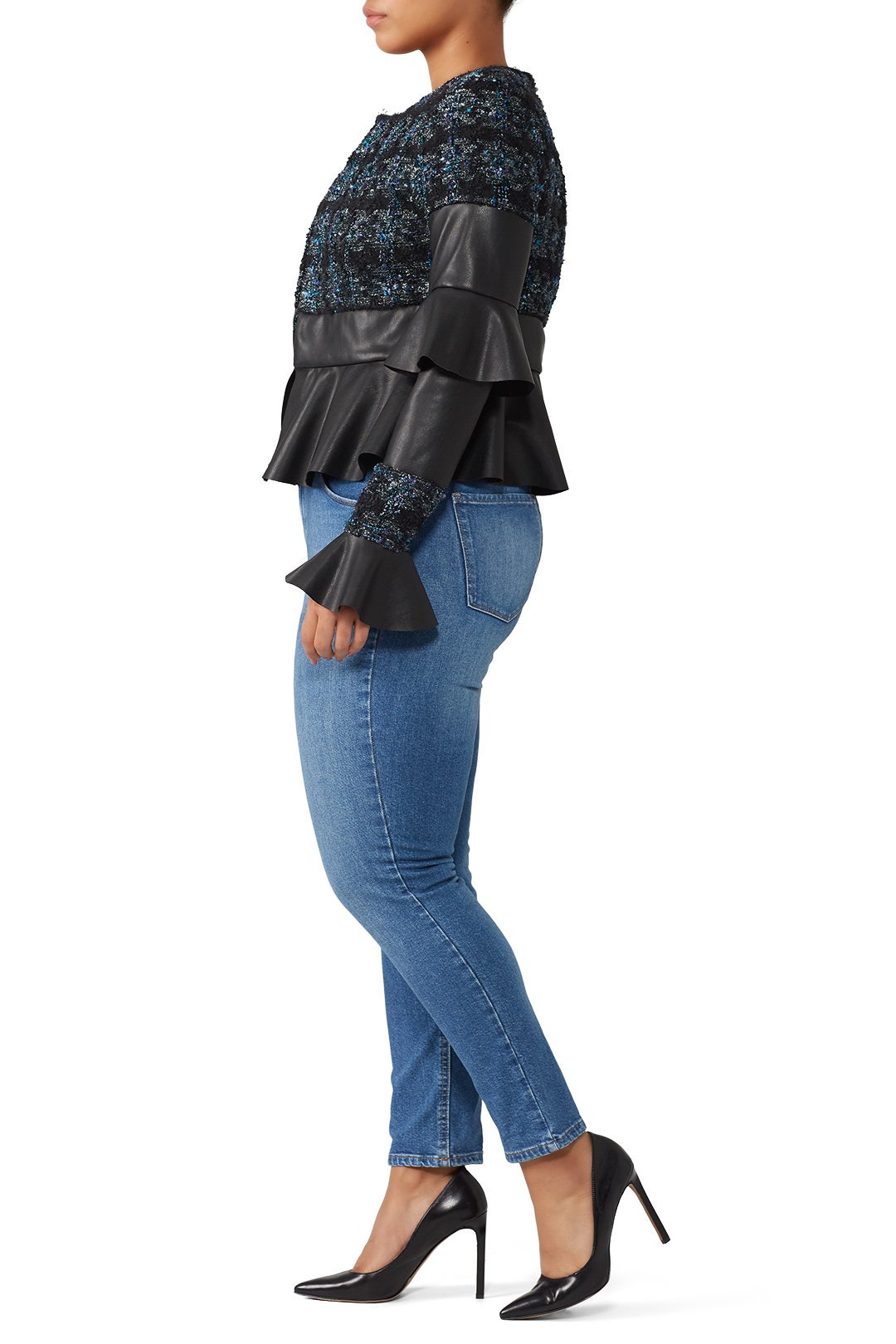 Ohio Faux Leather Tweed Jacket by Deborah Lyons 6