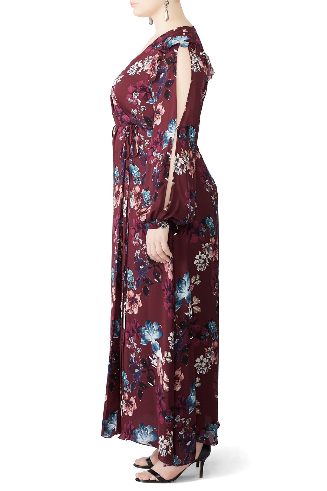 Burgundy Floral Wrap Maxi by Nicholas 6
