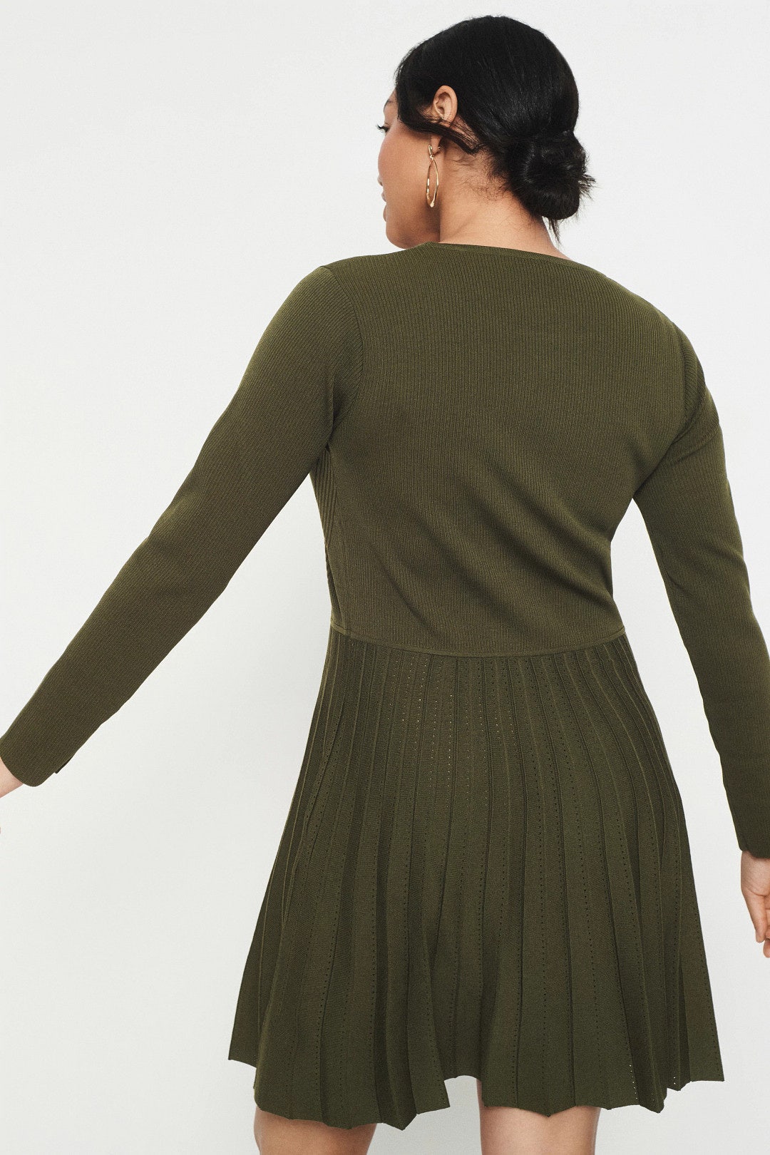 Pleated Long Sleeve Knit Mini Dress by Jason Wu x RTR 7