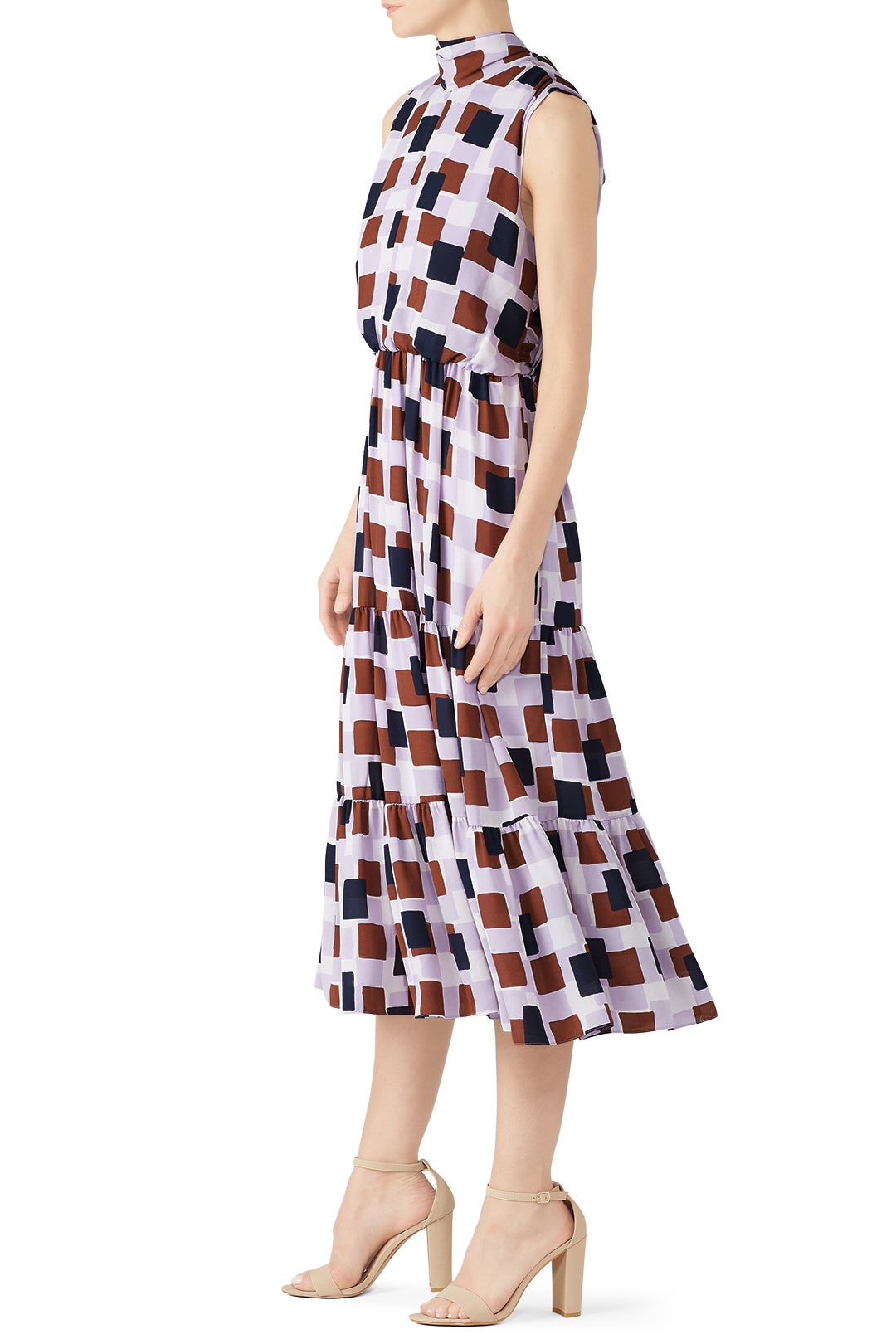 Geo Squares Tie Neck Dress by kate spade new york 6