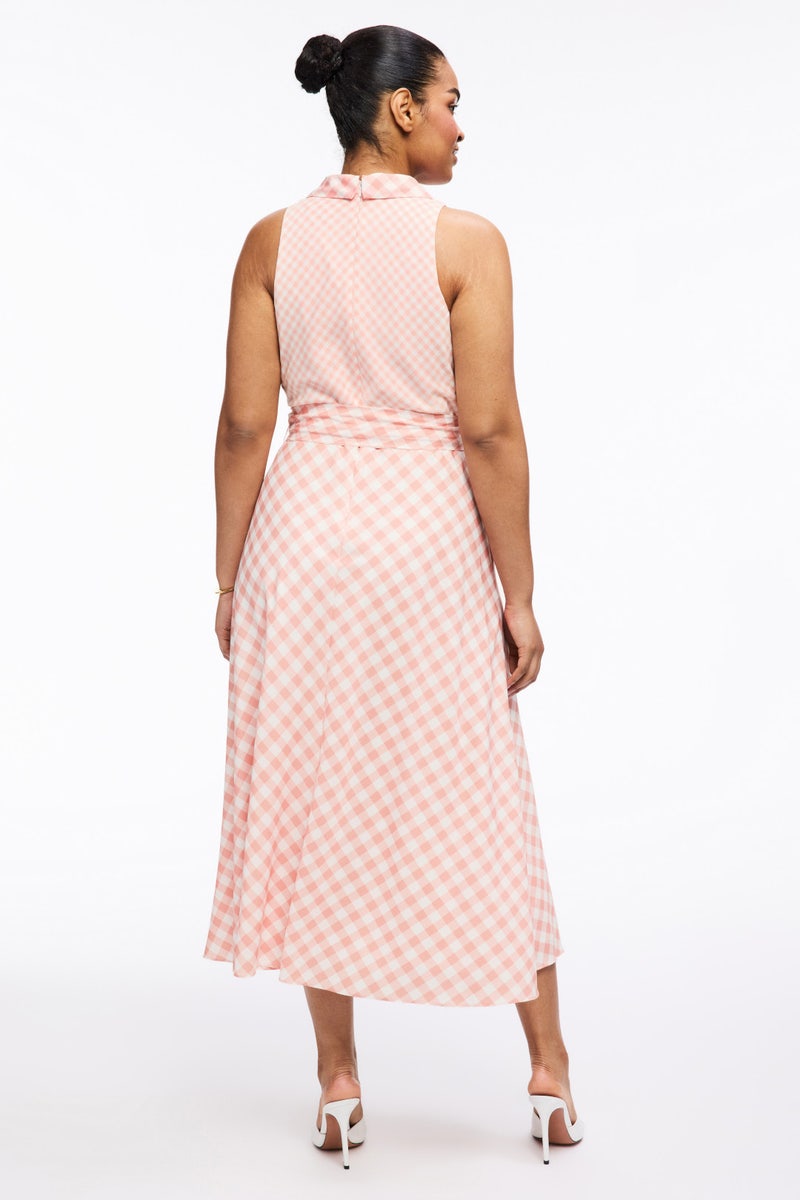 Gingham Halter Midi Dress by Badgley Mischka - Photo 7