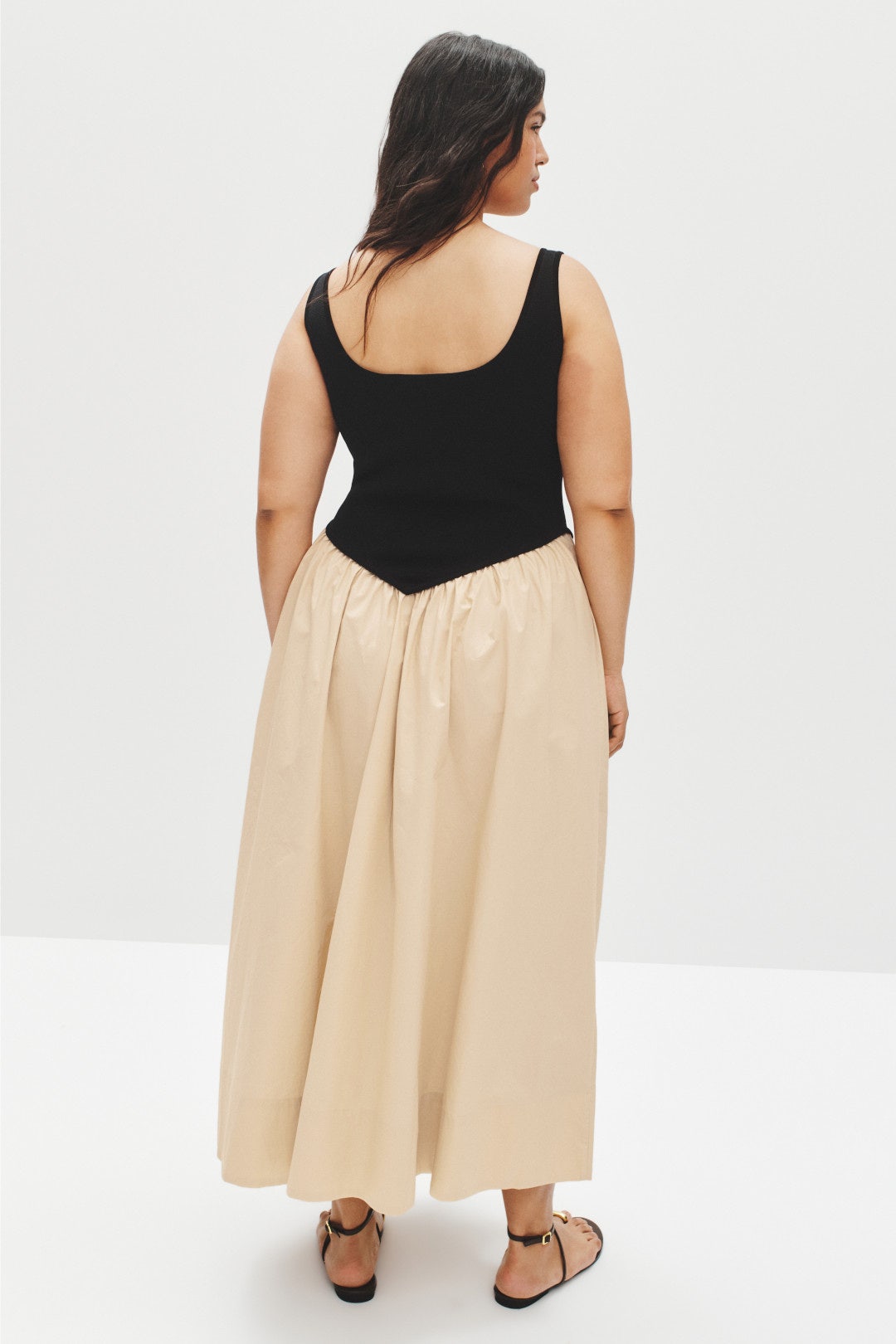 Combo Drop Waist Midi Dress by Ronny Kobo x RTR 7