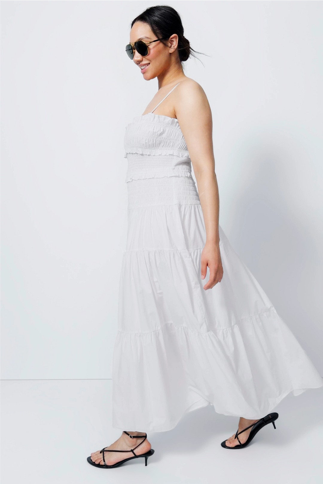 strapless white dresses Shona Joy Oakley Strapless Draped Mini Dress in White