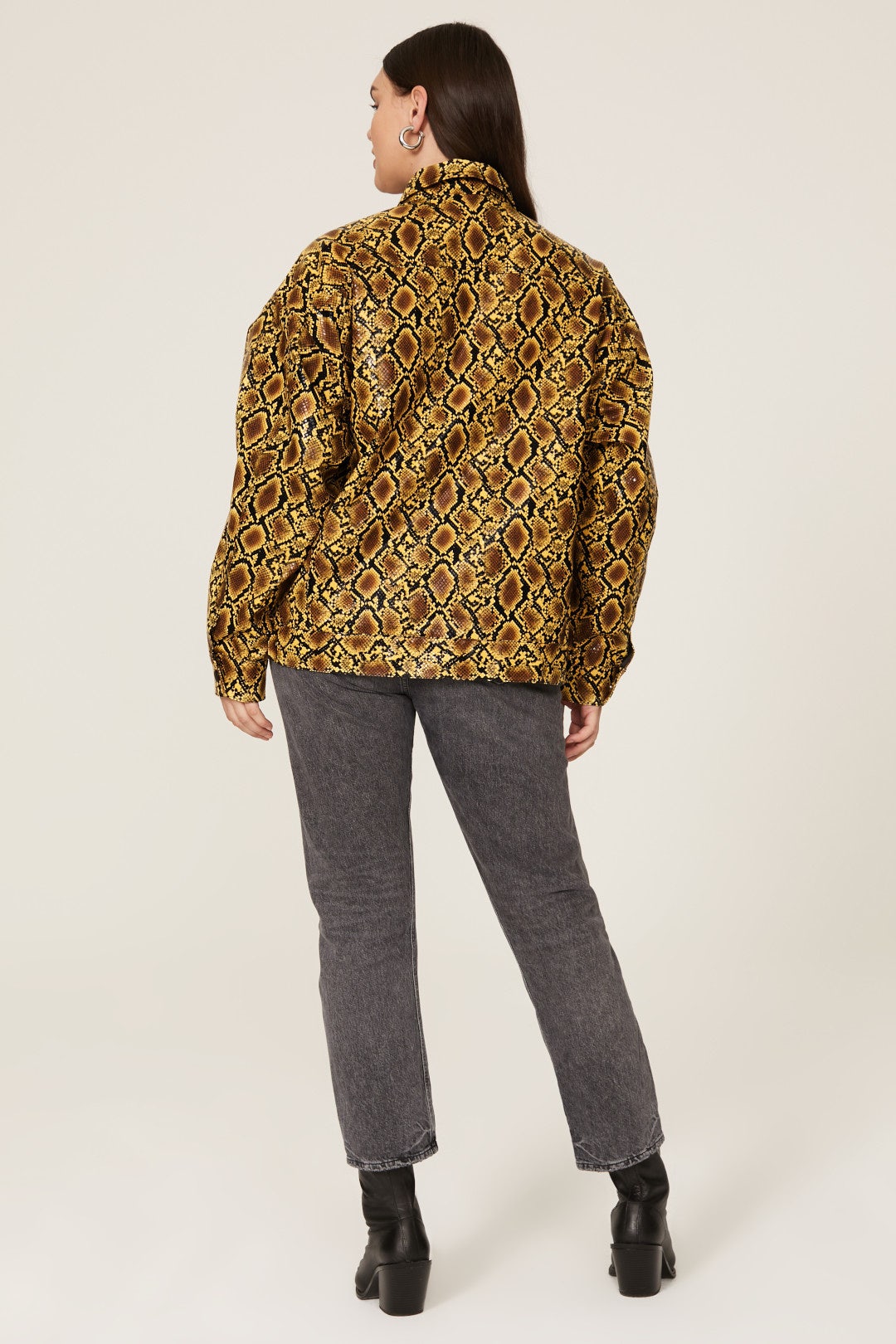 Snake Faux Leather Jacket by GOOD AMERICAN 7