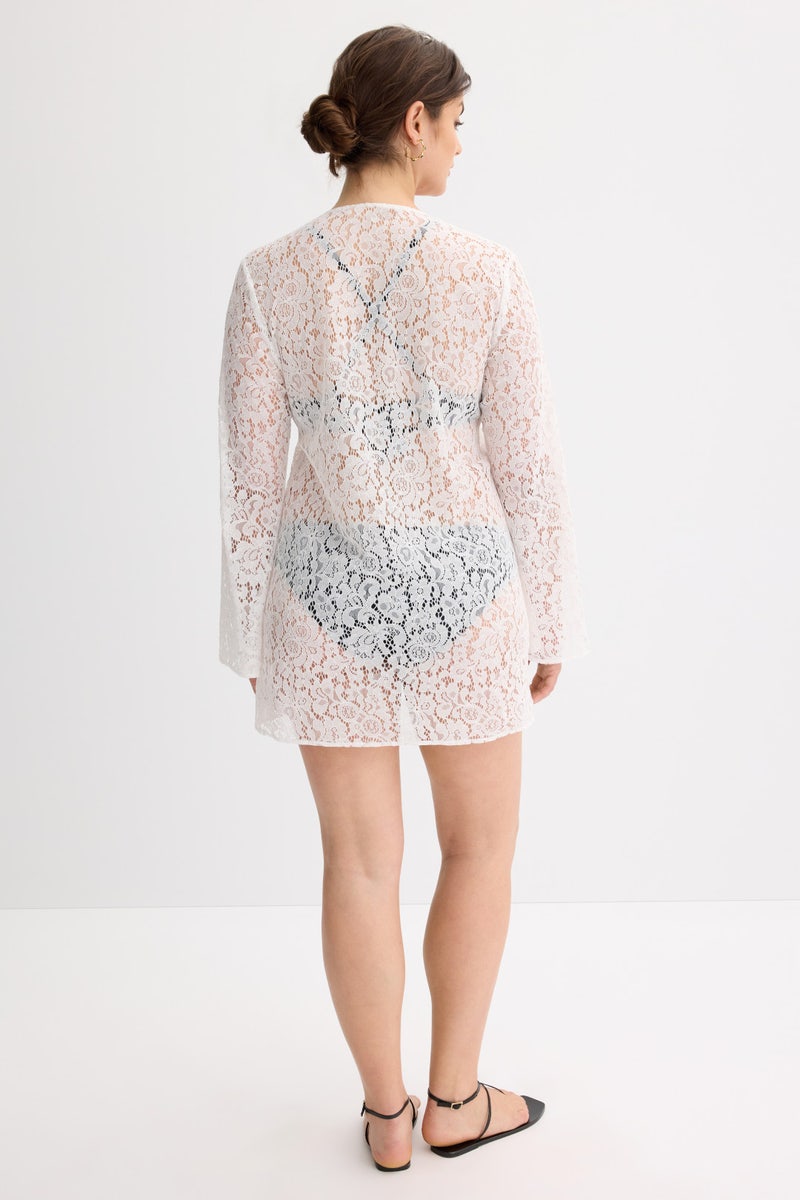 Plunge Mini Lace Cover Up by Ronny Kobo x RTR - Photo 7
