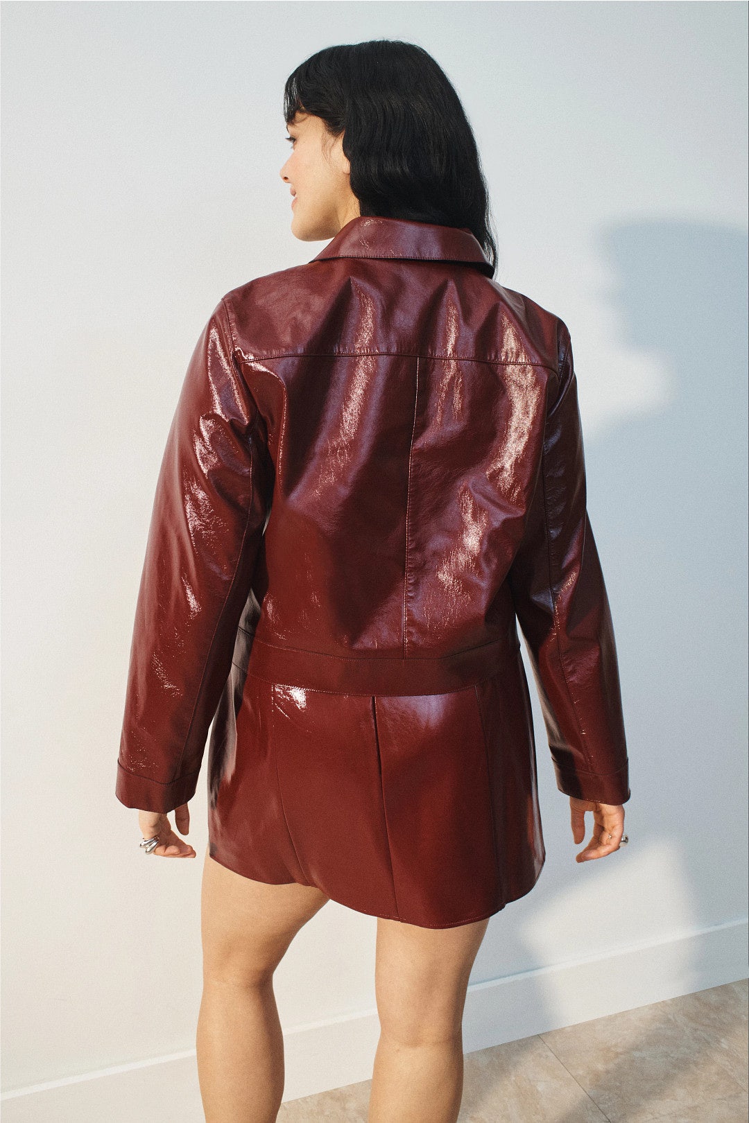Patent Faux Leather Jacket by Ronny Kobo x RTR 7