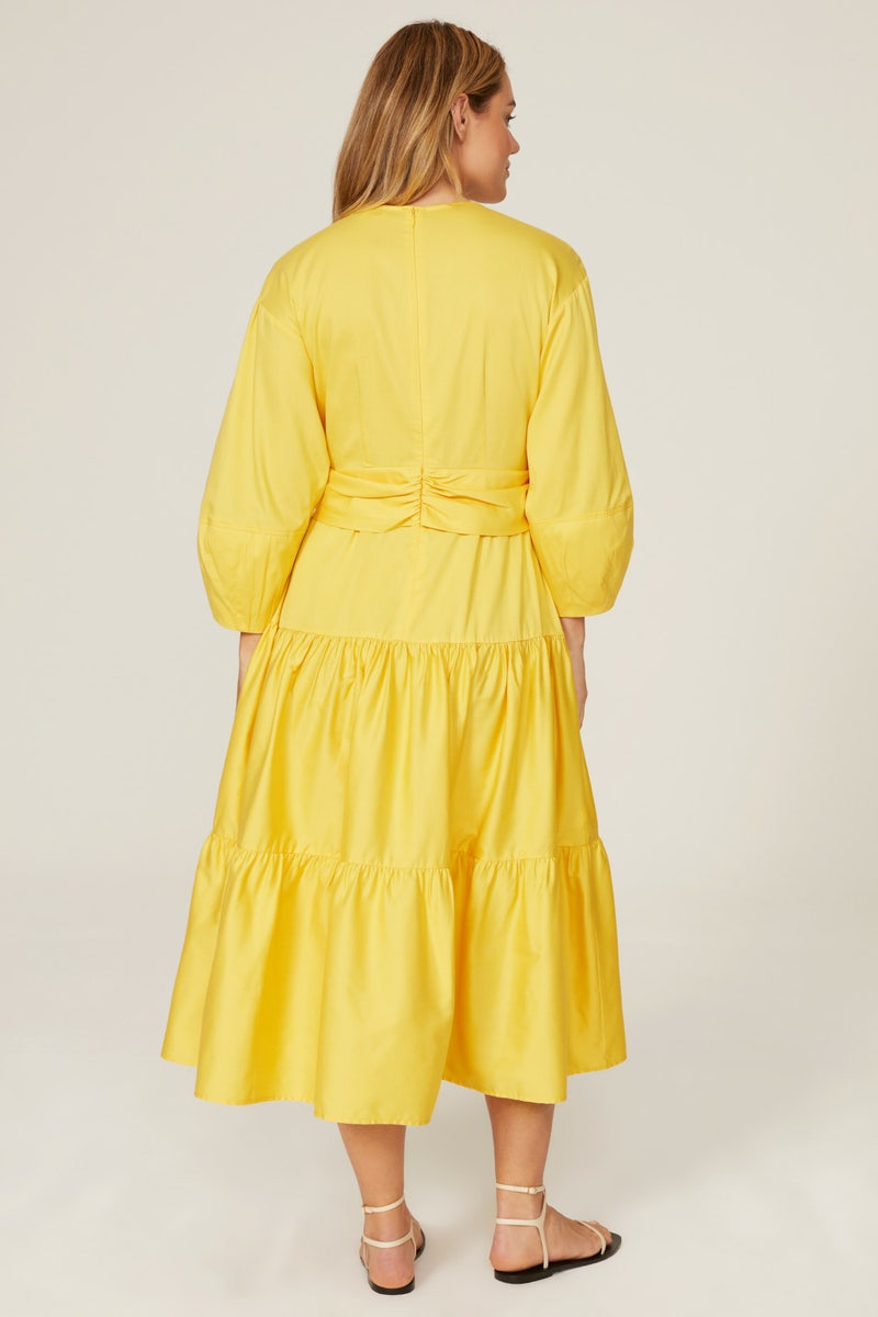 Yellow Twist Front Midi Dress by Derek Lam 10 Crosby x RTR - Photo 7