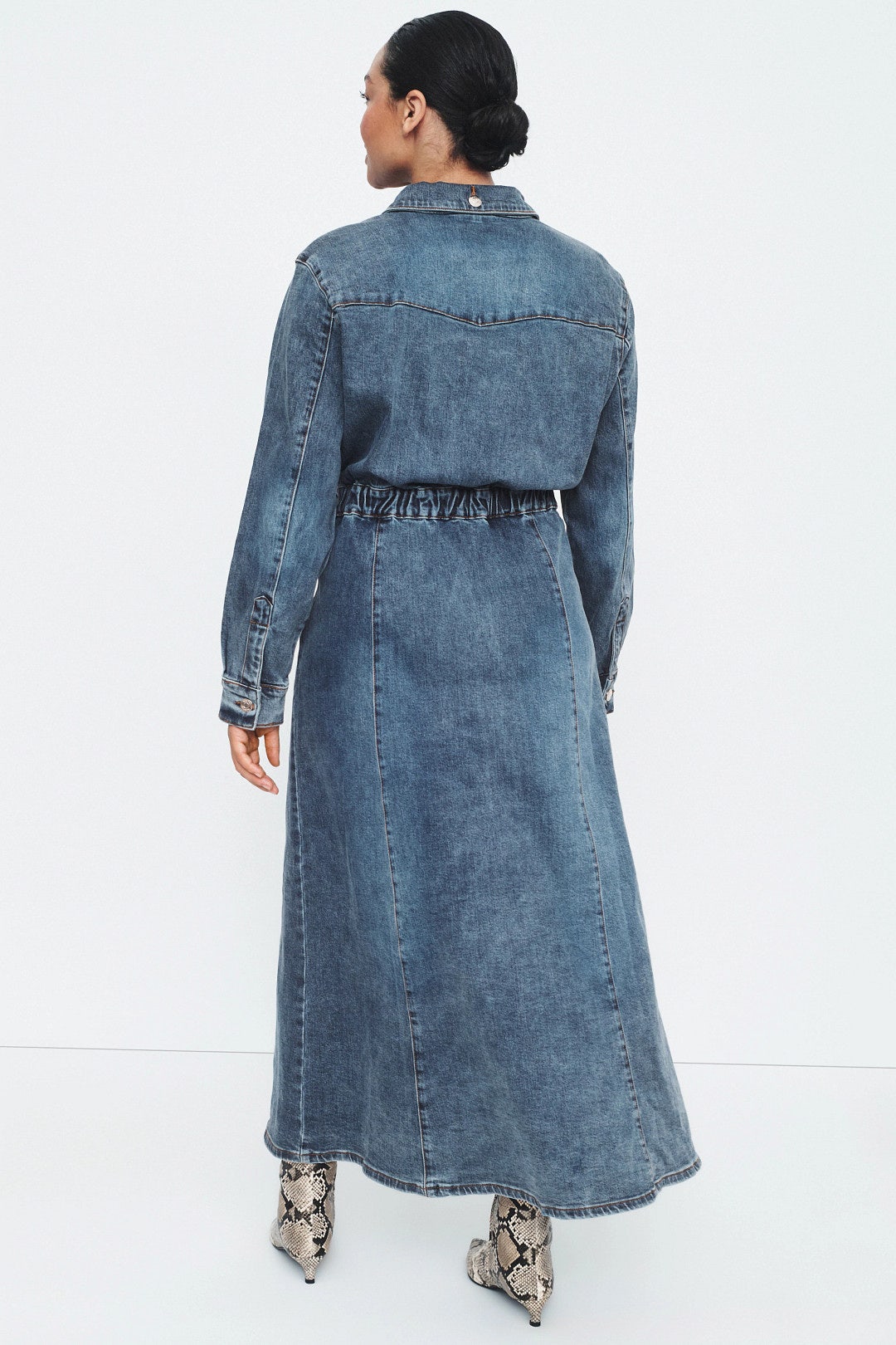 Denim Long Sleeve Midi Dress by Gestuz 7