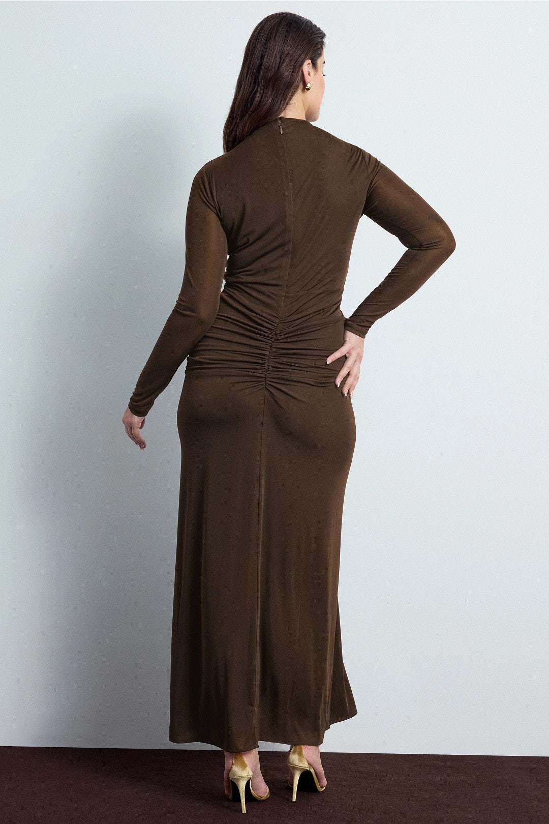 Mock Neck Ruched Dress by Ronny Kobo x RTR 7