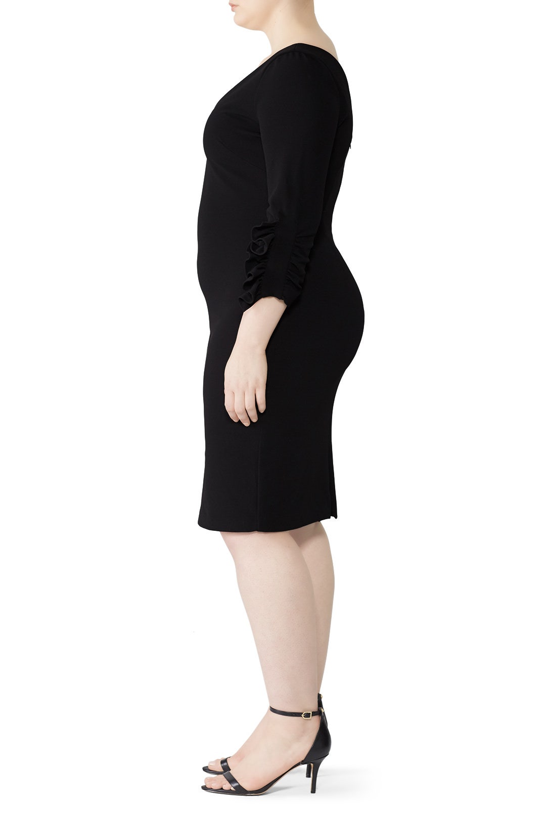 Pinch Ruffle Sleeve Sheath by Badgley Mischka 6