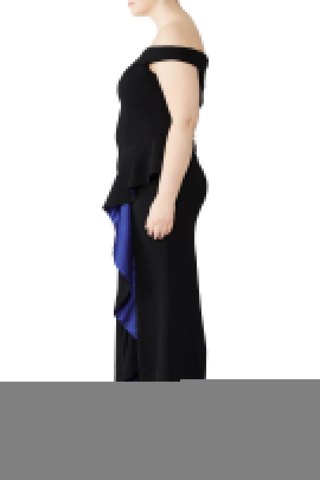 Cobalt Contrast Ruffle Gown by Slate & Willow 6