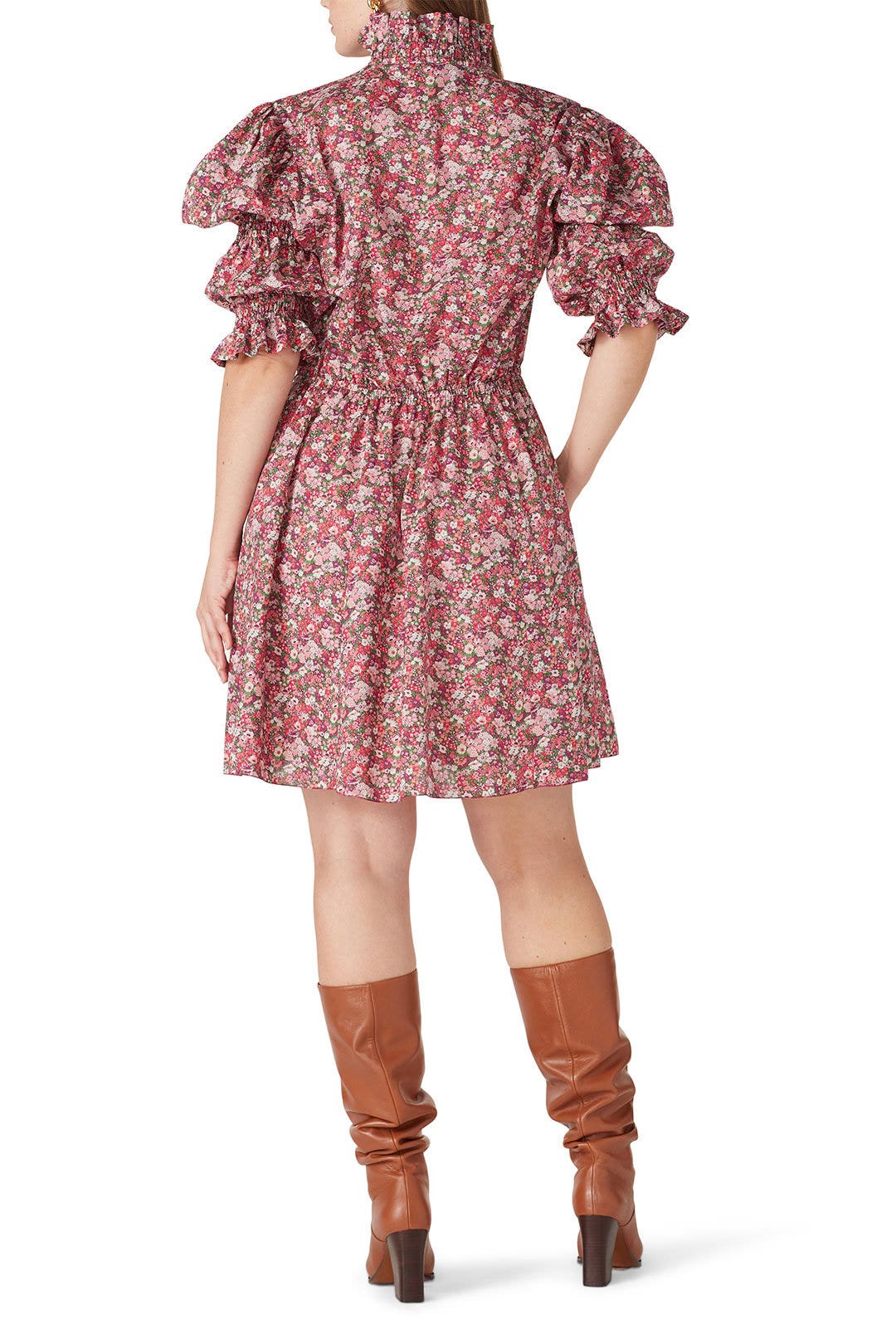 Red Puff Shoulder Dress by Philosophy di Lorenzo Serafini 7