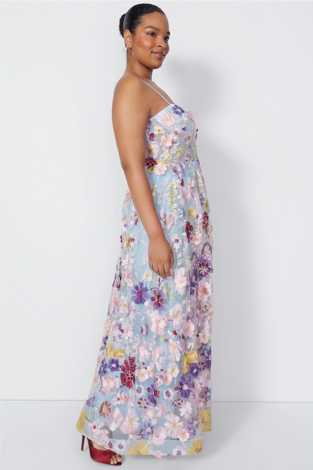 mac duggal floral embroidered dress Mac Duggal All-Over Sequin Floral Embroidered Maxi Dress