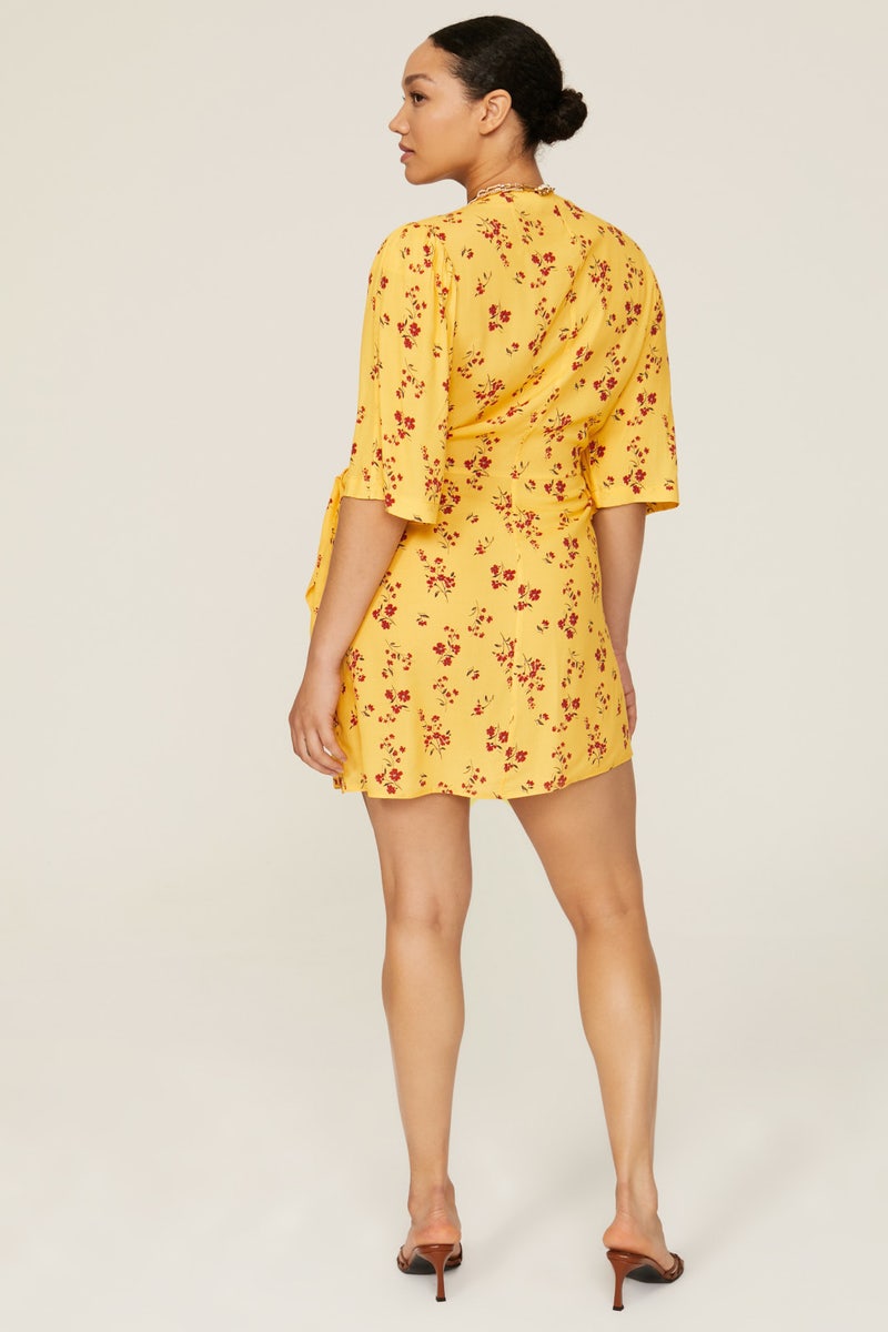 Yellow Floral Wrap Dress by Thakoon x RTR - Photo 7