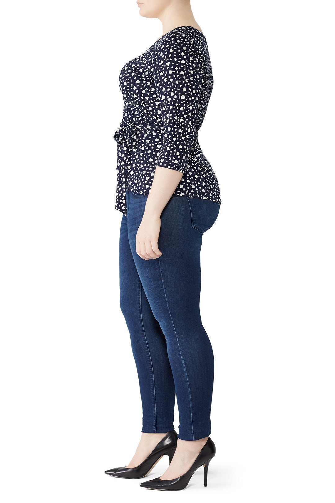 Heart Printed Perfect Wrap Top by Leota 6