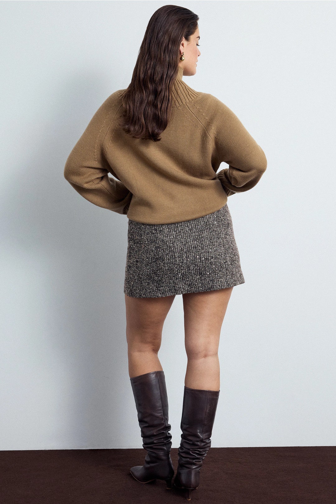 Sparkle Tweed Button Front Skirt by Toccin 7