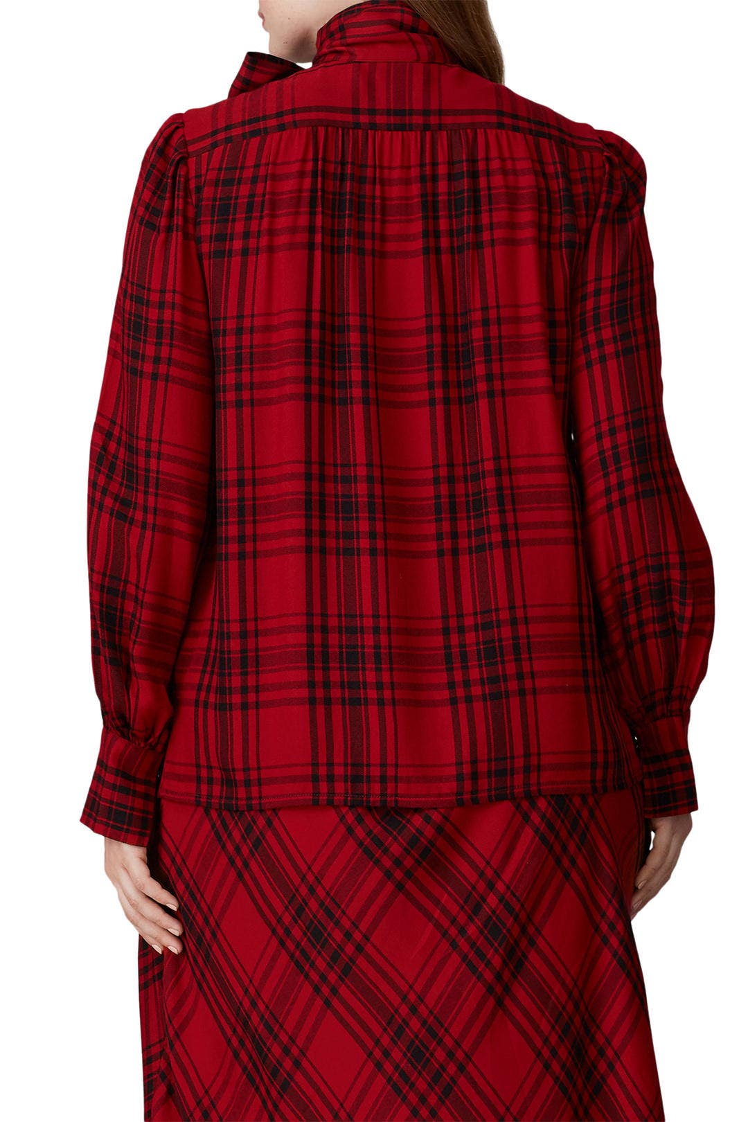 Red Plaid High Neck Top by Lauren Ralph Lauren 7