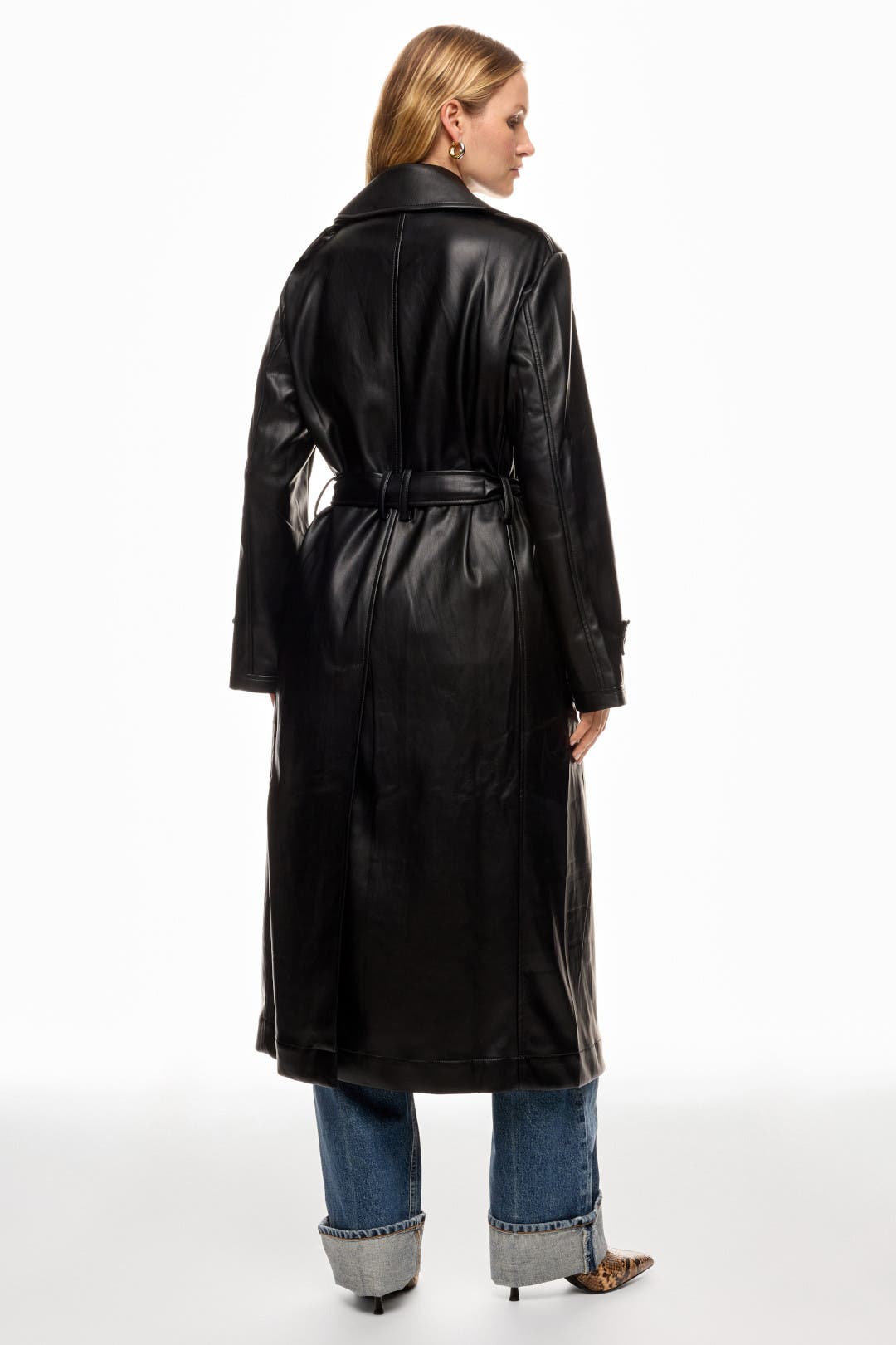Black Faux Leather Trench Coat by Derek Lam 10 Crosby x RTR | Rent