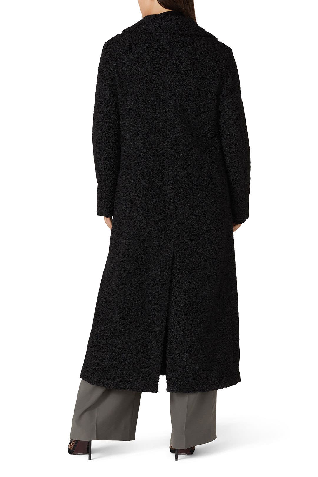 Black Bouclé Wool Coat by Emporio Armani | Rent the Runway