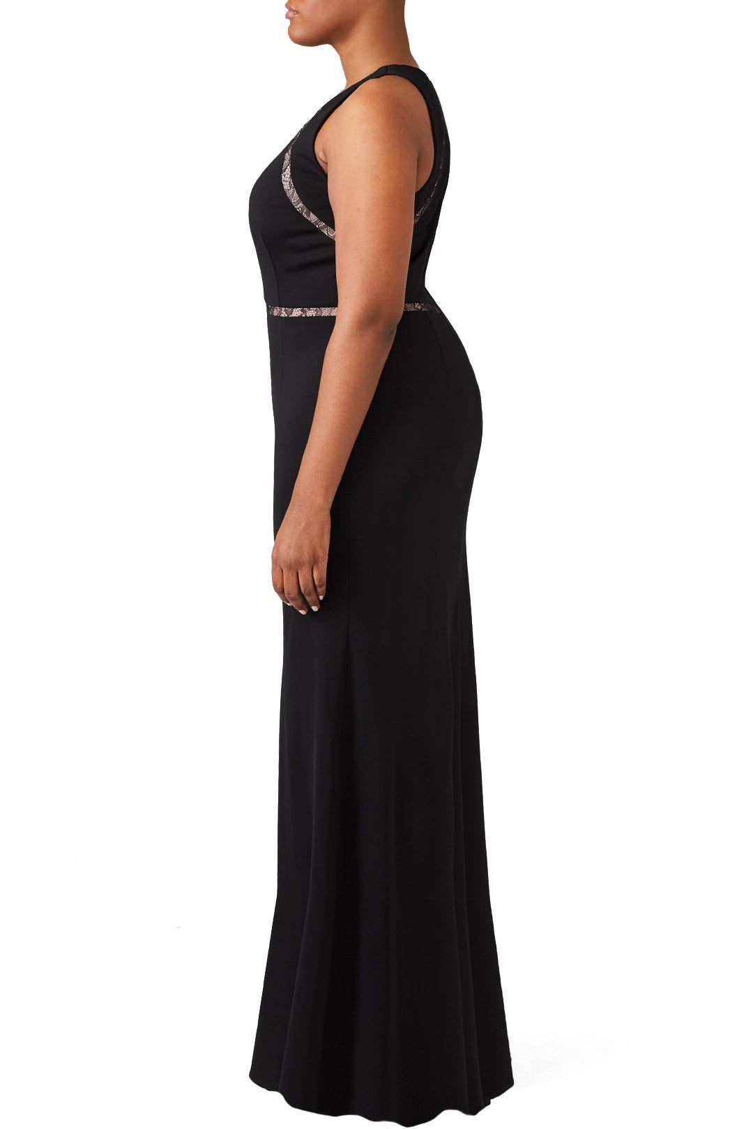 Black Insert Lace Gown by Adrianna Papell 6