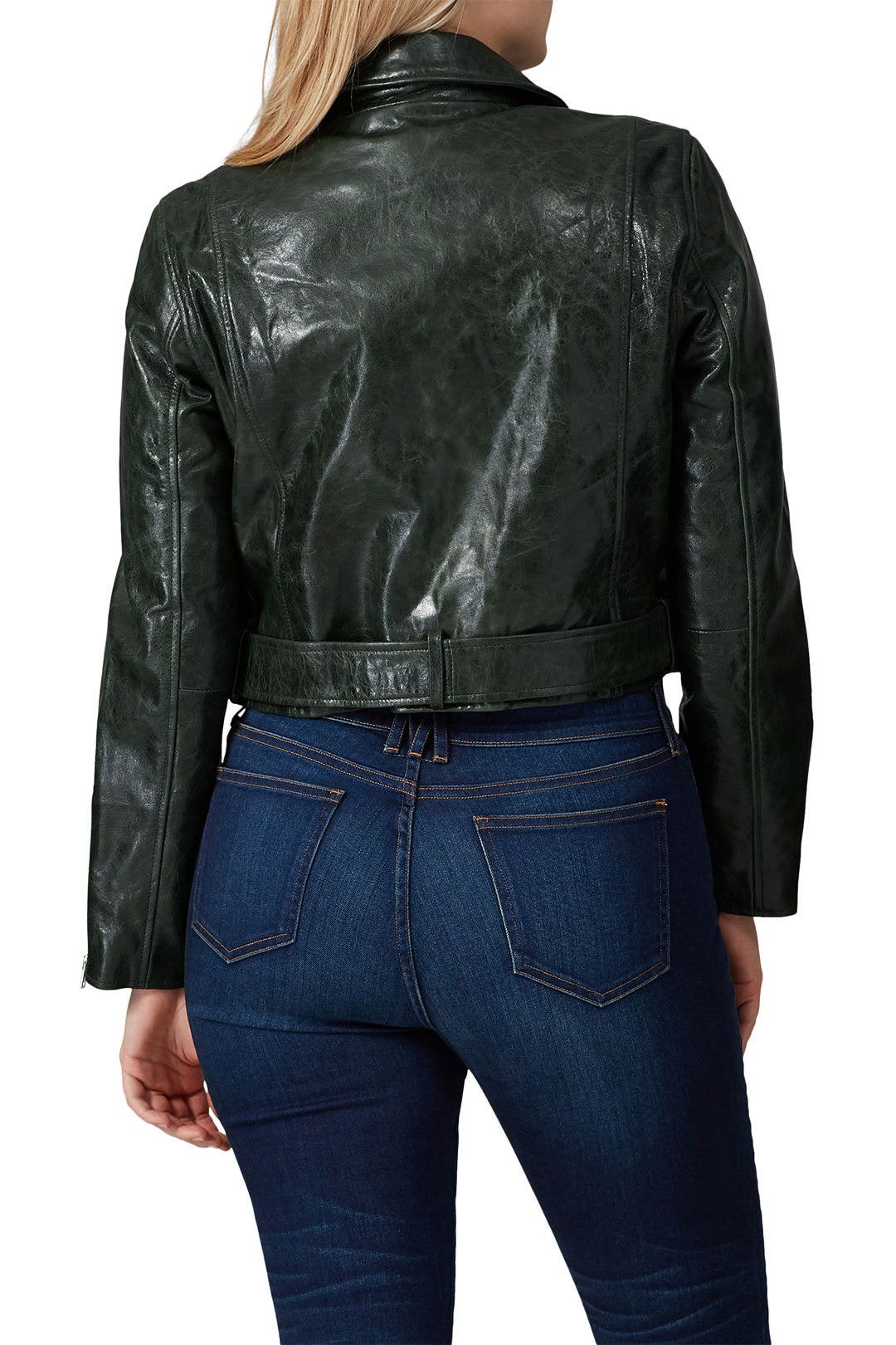 Cropped Leather Moto Jacket by J.Crew 7