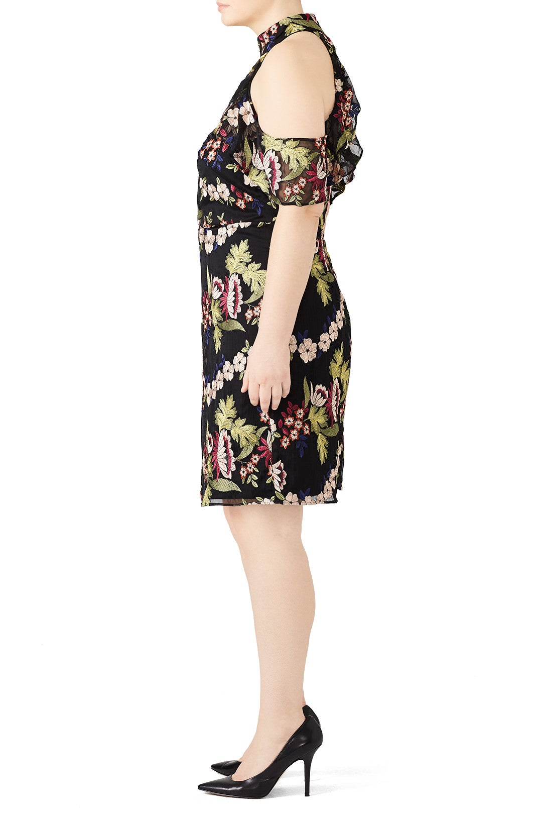 Black Floral Garden Embroidered Dress by ML Monique Lhuillier 6