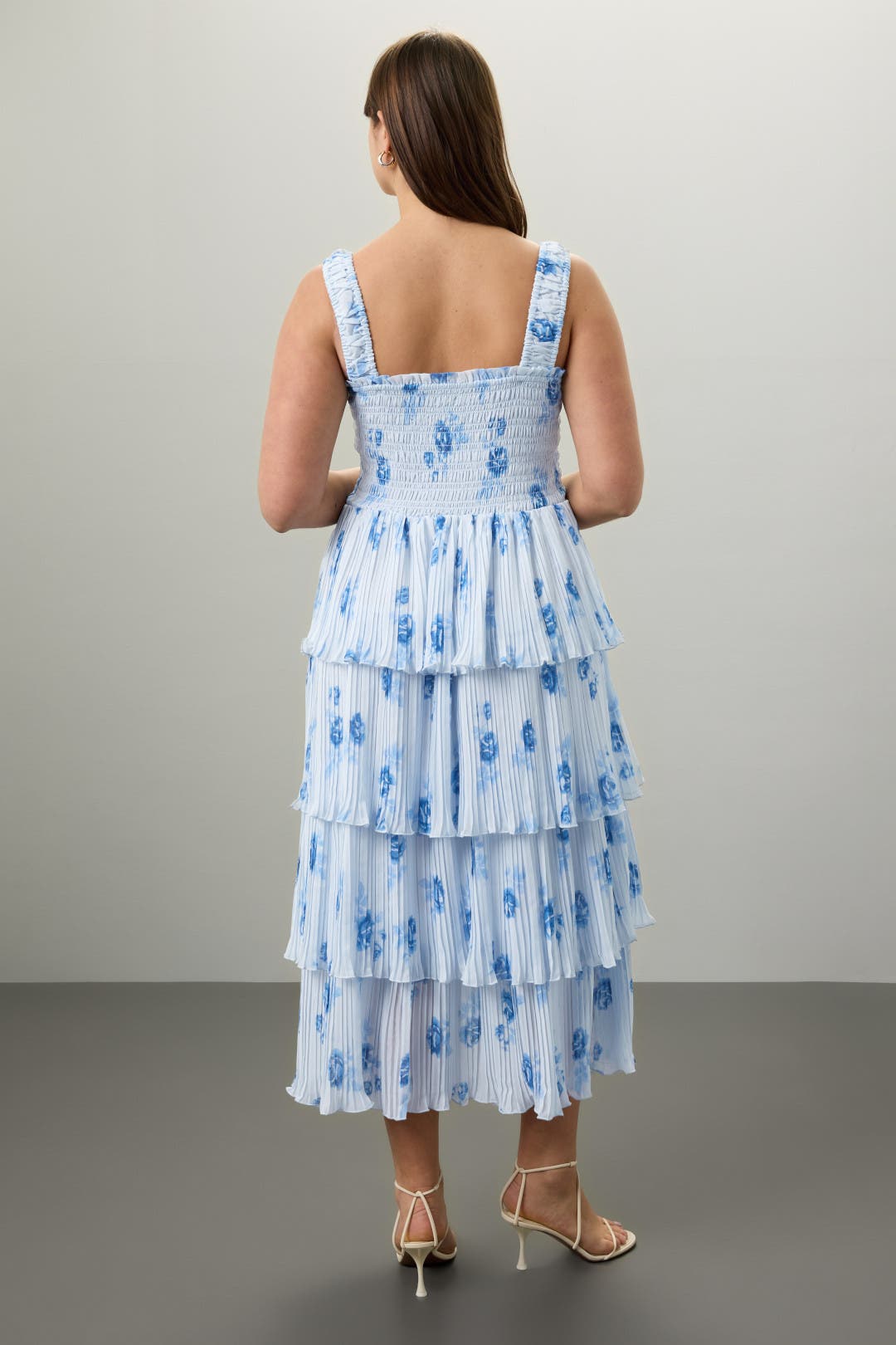 Pleated Georgette Smock Midi Dress by GANNI | Rent the Runway