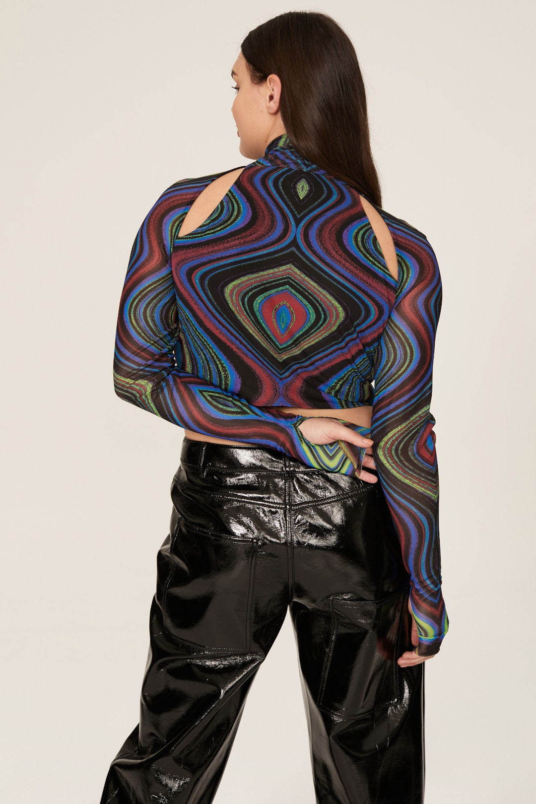 Maui Swirl Mesh Crop Top by AFRM 7