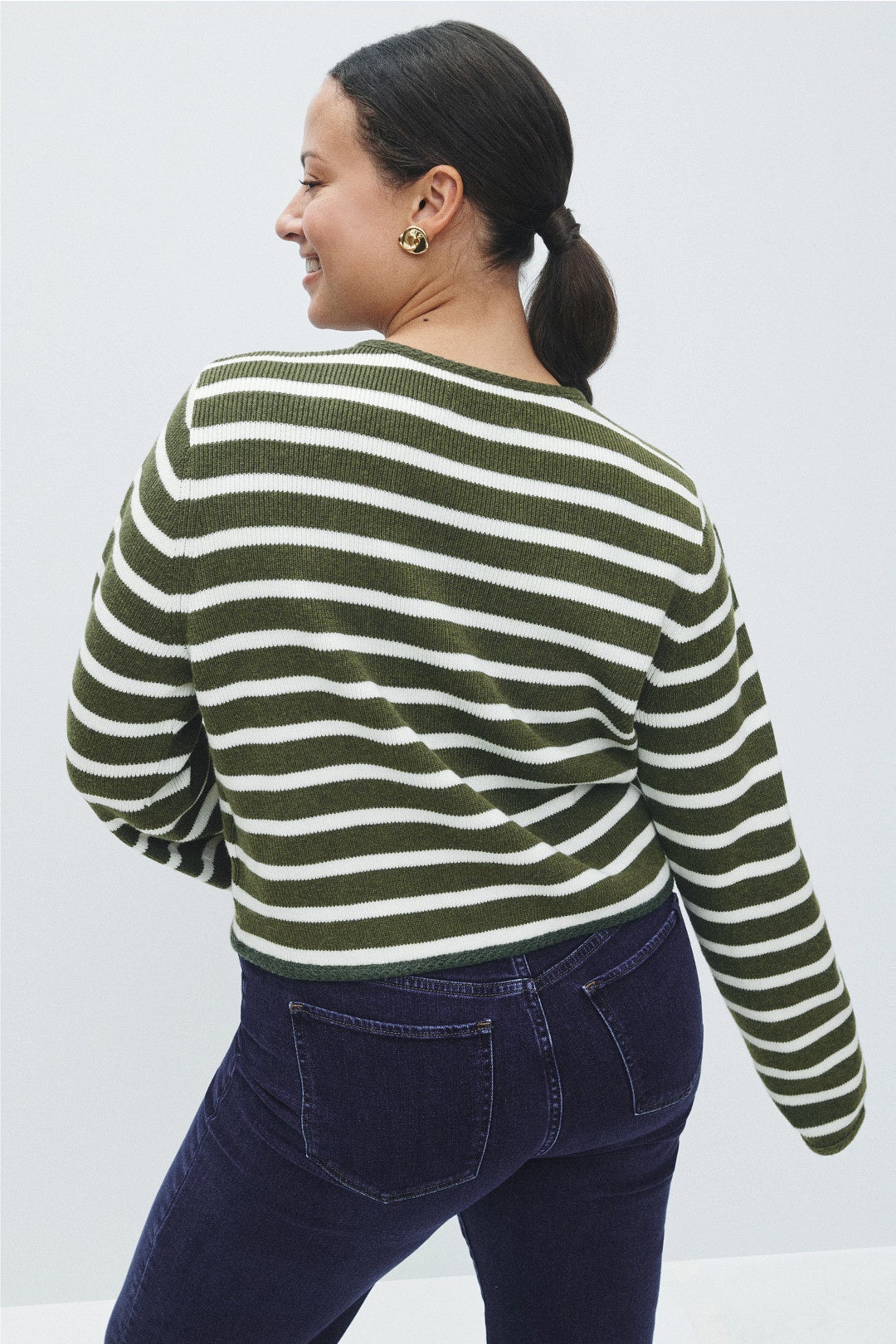 Olive Striped Cardigan by Derek Lam 10 Crosby x RTR 7