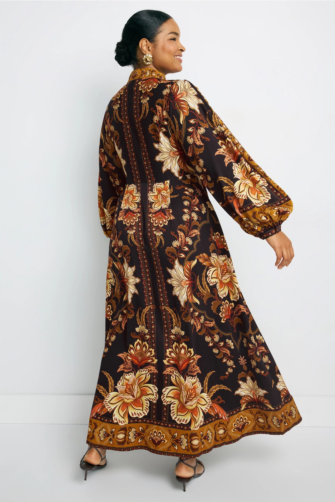 Majestic Garden Buttoned Puff Sleeve Maxi Dress by FARM Rio 7