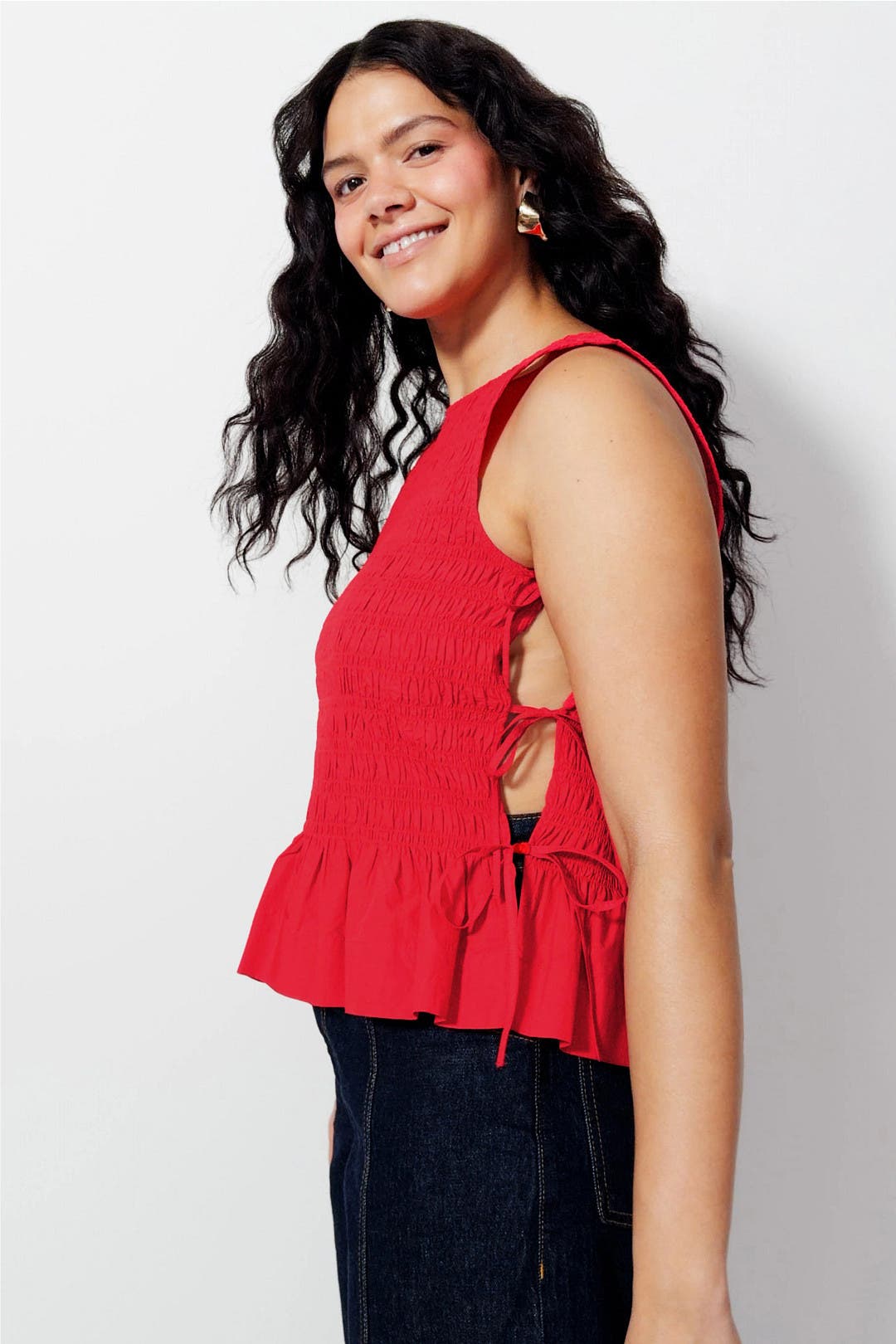 Smock Tie String Top by GANNI | Rent the Runway