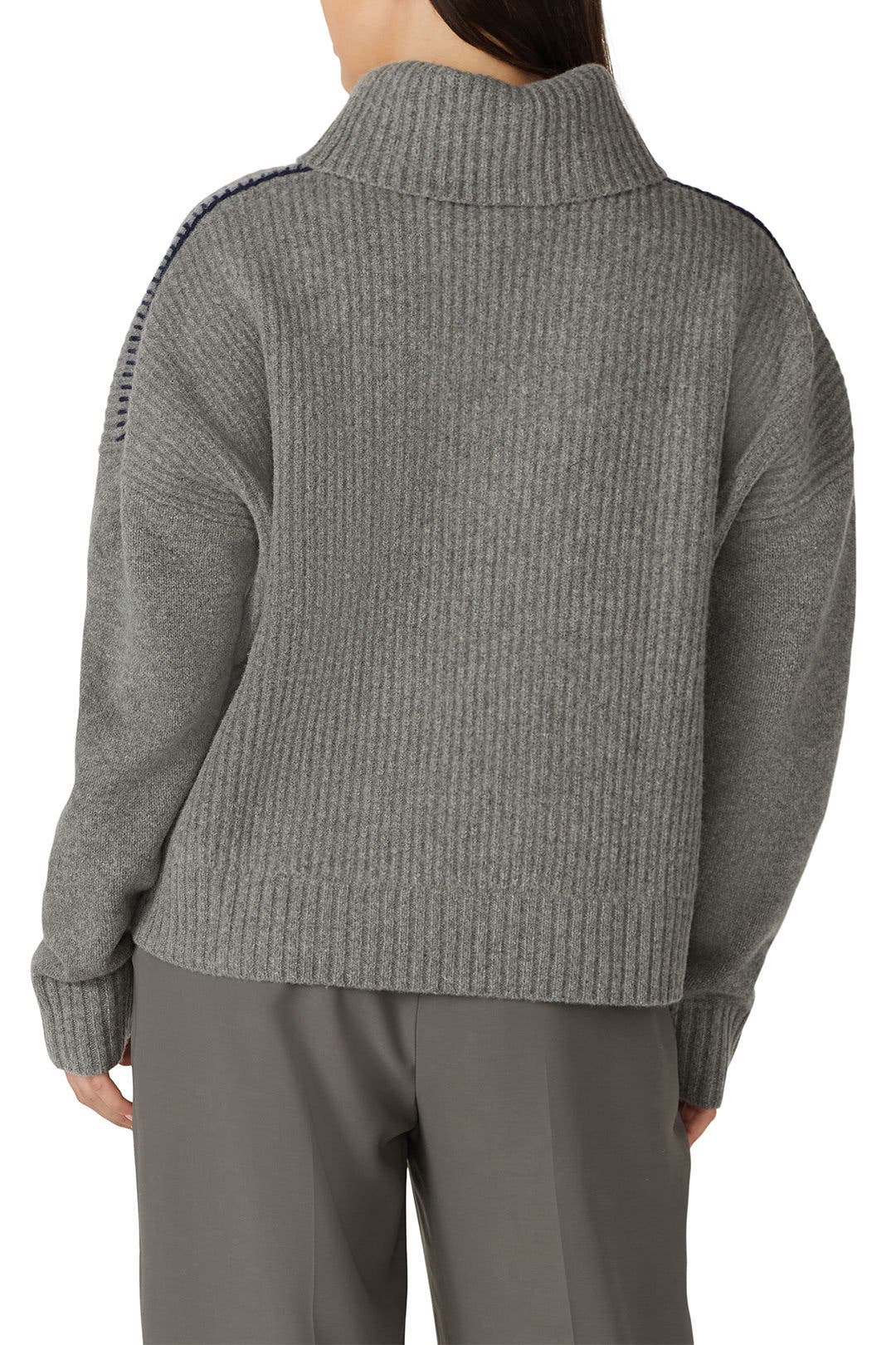 ★関税/送料込★Rest&Recreation★24FW SQUARE NECK LONG SLEEVE Contrast Stitch Sweater by Jason Wu | Rent the Runway