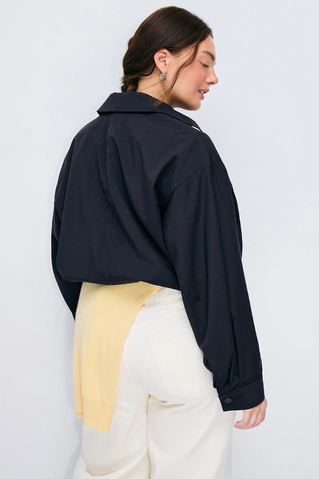 Navy Collared Zip Up Jacket by Claudie Pierlot | Rent the Runway