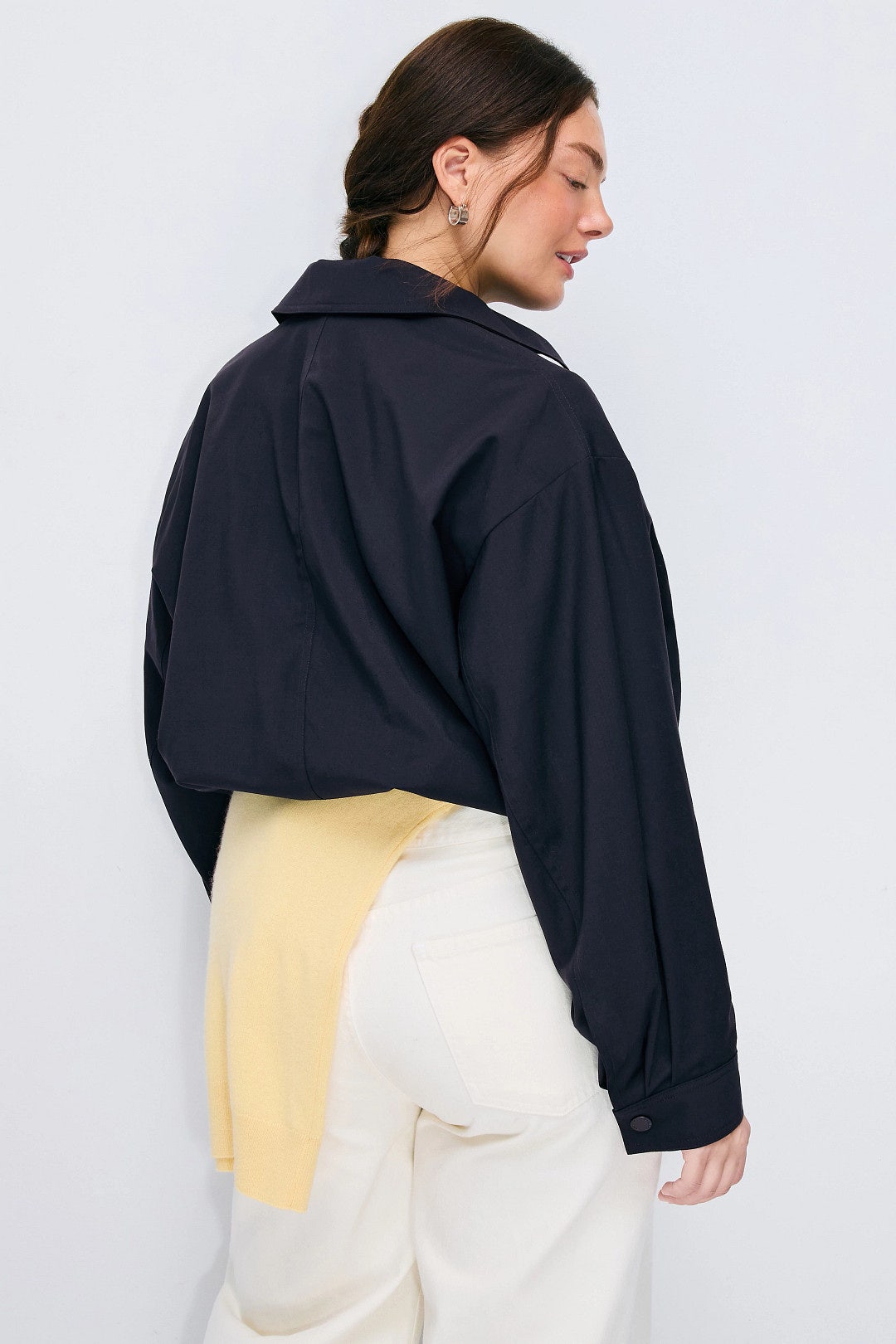 Navy Collared Zip Up Jacket by Claudie Pierlot 7
