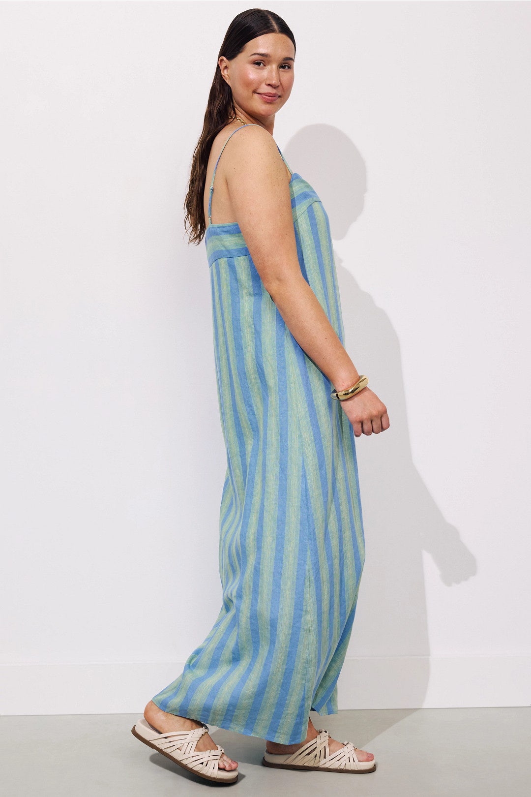 staud linen maxi dress Staud Martine Linen Maxi Dress
