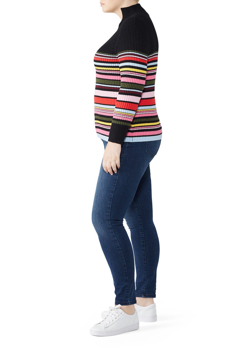 Striped Mock Neck Sweater by Tome - Photo 6