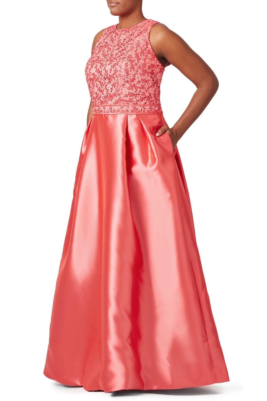 Coral Wave Gown by ML Monique Lhuillier 6