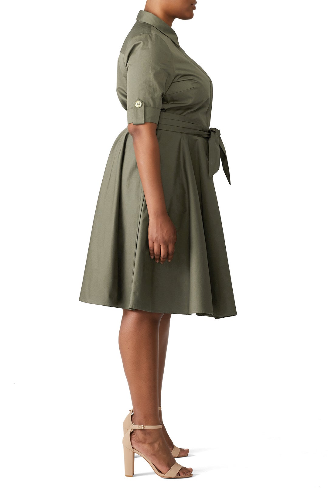 Army Green Shirtdress by Badgley Mischka 6