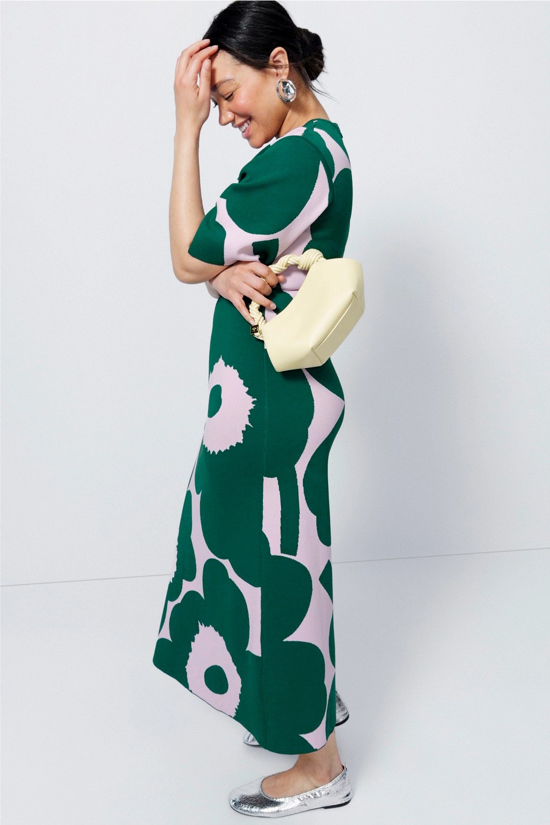 marimekko dress Kaffet Unikko Dress green, light pink, yellow