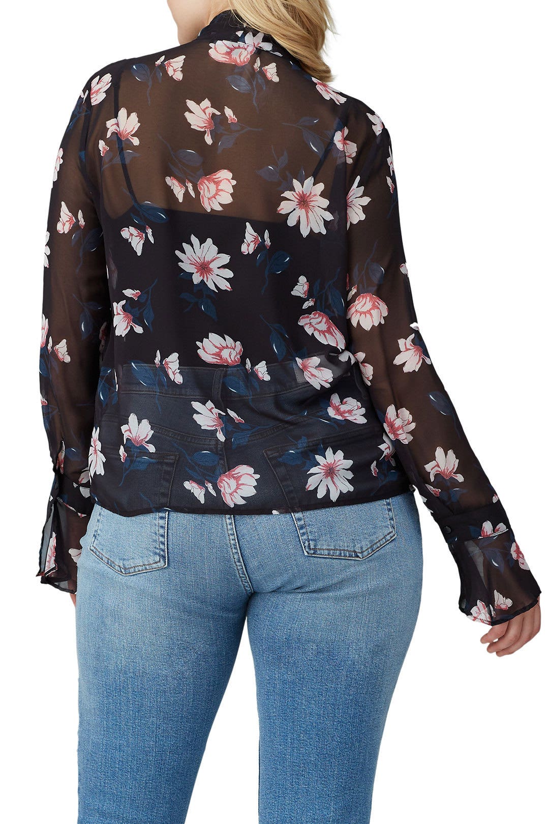 Ruffled Tie Neck Blouse by Badgley Mischka 7