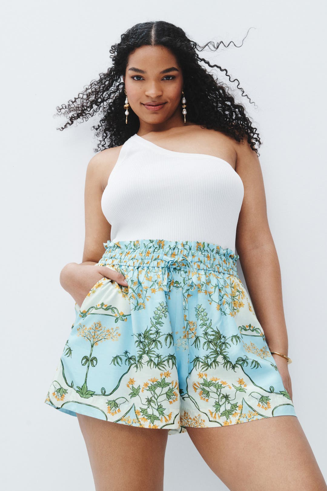 Placed Print Drawstring Shorts by Derek Lam 10 Crosby x RTR | Rent