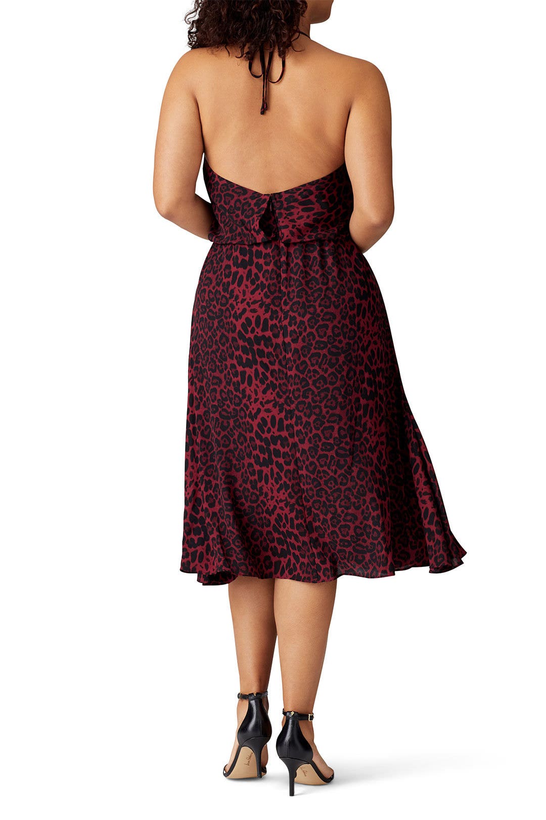 Burgundry Zherra Leopard Dress by Dress The Population 7